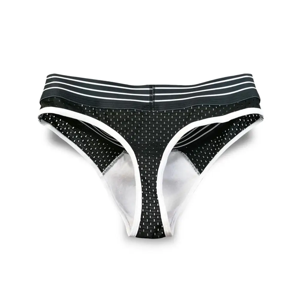 Panlalaking Kasuotang Panloob Mens Sexy Breathable Panties Letter Printed Low Waist Big U Pouch Panlalaki Briefs Mesh High Elastic Underpants Thong — image 6