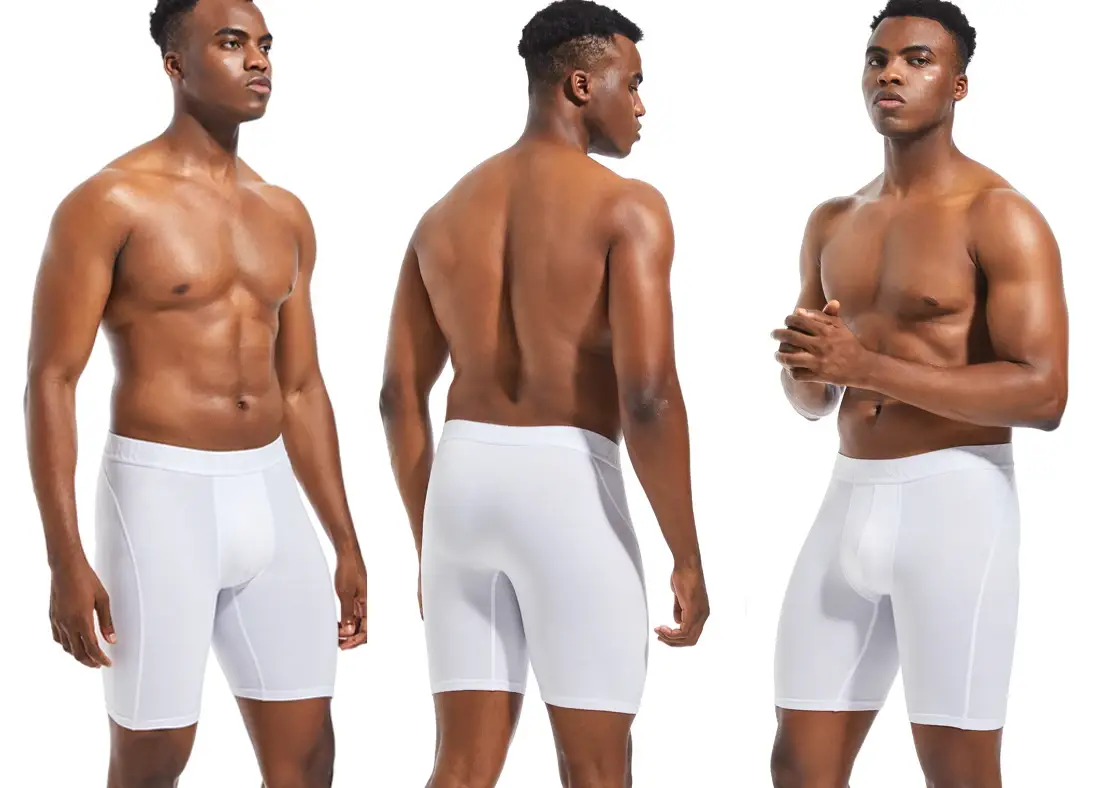 Moda longa dos homens boxers roupa interior de poliéster para homem cuecas sexy calcinha masculina confortável estiramento boxer shorts