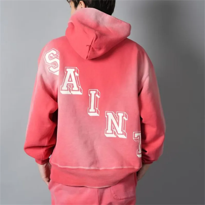26SS New SAINT Mxxxxxx BABY MICHAEL HOODIE High-Street Oversized Cotton Hooded Sweater Printed Washed Hoodies For Men — image 15