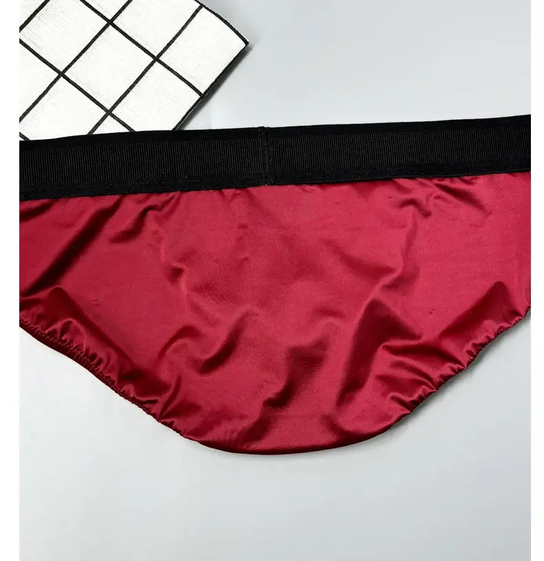 Men's Underwear Lightweight Ice Silk Wide-Waistband Low-Rise High-Cut Sexy Breathable Boxer Briefs with U-Shaped Front — image 1