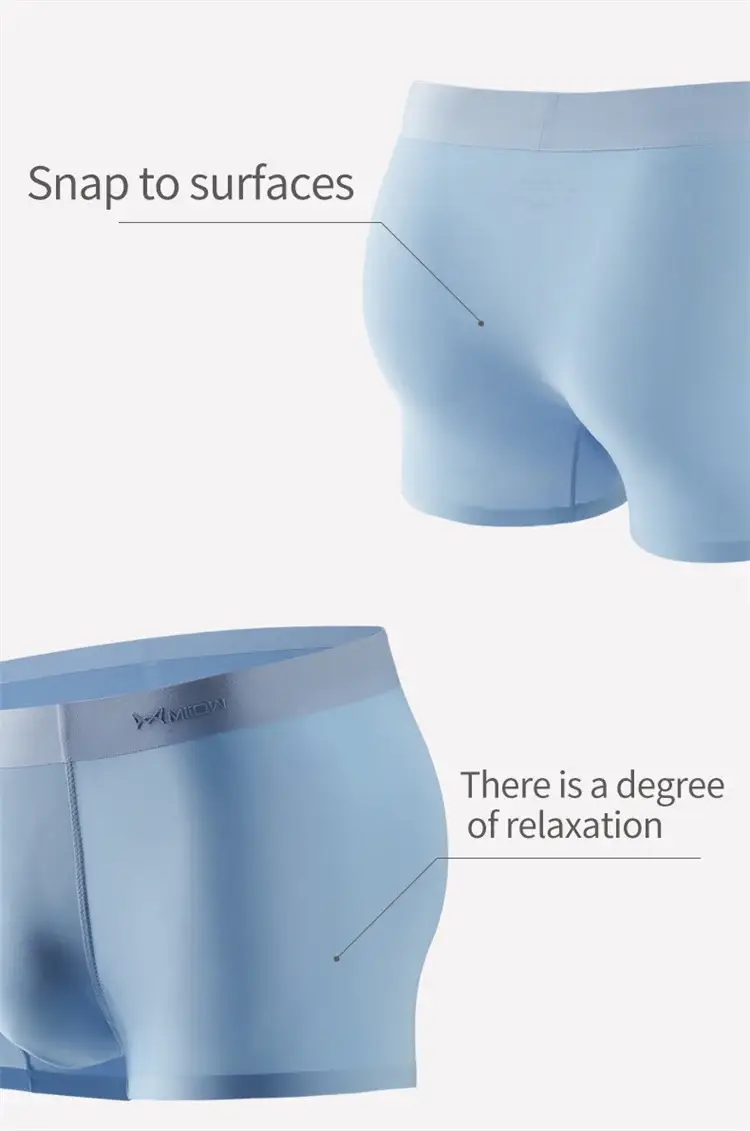 MiiOW 3pcs 120D Ice Silk Men Underwear Manipis na Sexy Boxer Shorts 3A Graphene Antibacterial Panties ng Panlalaking Walang tahi na Panlalaking Panloob — image 11