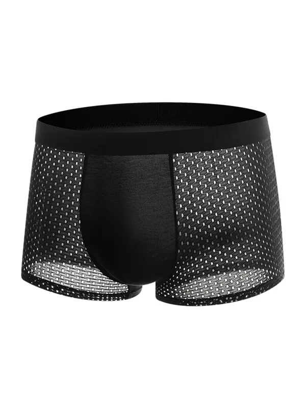 8 Pack Mesh Men's Underwear with Ice Silk Breathable and Comfortable, Fashionable and Sexy Men's Flat Corner Shorts Men Boxer — image 2
