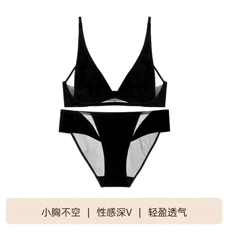 Γαλλικό τρίγωνο σουτιέν Rabbit Ear Cup Deep V Wireless Bralette για Small Bust No Gap Sexy εσώρουχα σετ αναπνέον, καλοκαιρινό λεπτό — image 10