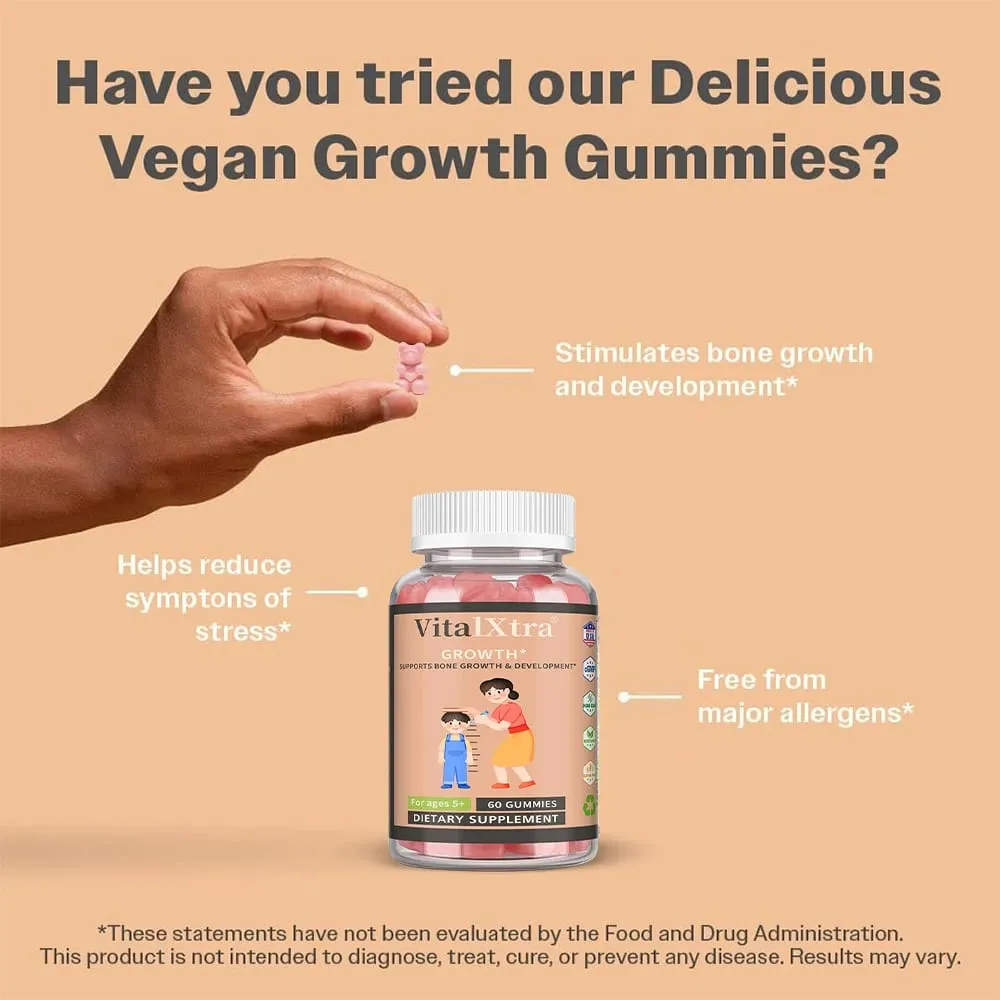 Children's Height Growth Gummies - Adolescent Height Growth Supplements - Containing Calcium Vitamin D K Ashwaganda — image 6