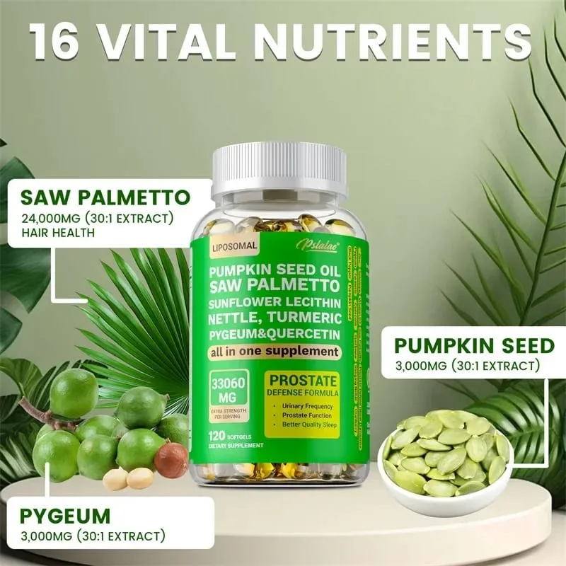 Prostate Support for Adult Men - Reduces Nighttime Toileting Relieves Bladder and Urinary Tract Problems Contains Saw Palmetto — image 4