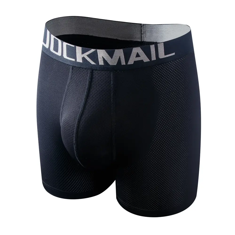 Sexy roupa interior masculina boxer 3d em forma de rede bolsa projetada painéis de malha respirável masculino boxershorts tronco cuecas masculinas — image 11