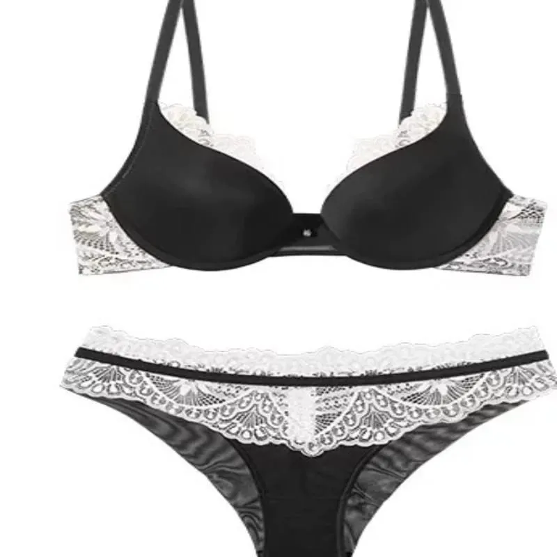 Γυναικείο Δαντελένιο Σετ Εσωρούχων Push Up Bra Anti Sagging Support Μαλακό Εσωρούχο Ελαφρύ Comfort Fashion Σετ γυναικείων εσωρούχων — image 4