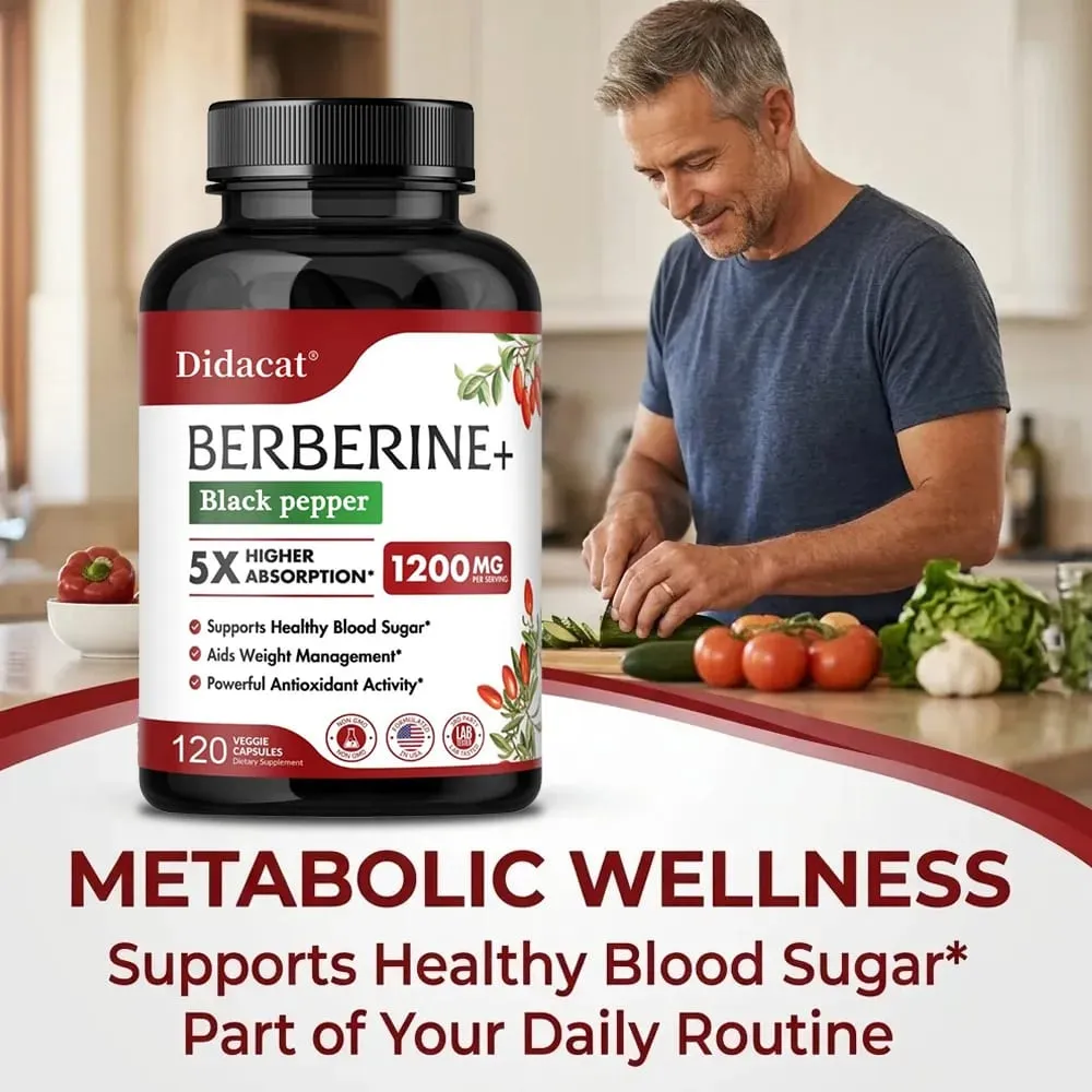 1200 MG Premium Berberine Supplement Capsules Supports Immune System CardiovascularHeart & Gastrointestinal Wellness — image 5
