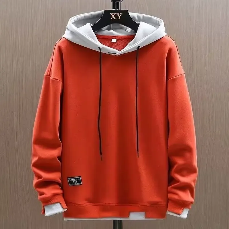 2025 outono masculino hoodies high street pulôver manga longa retalhos moletom masculino moda streetwear hoodie harajuku — image 3