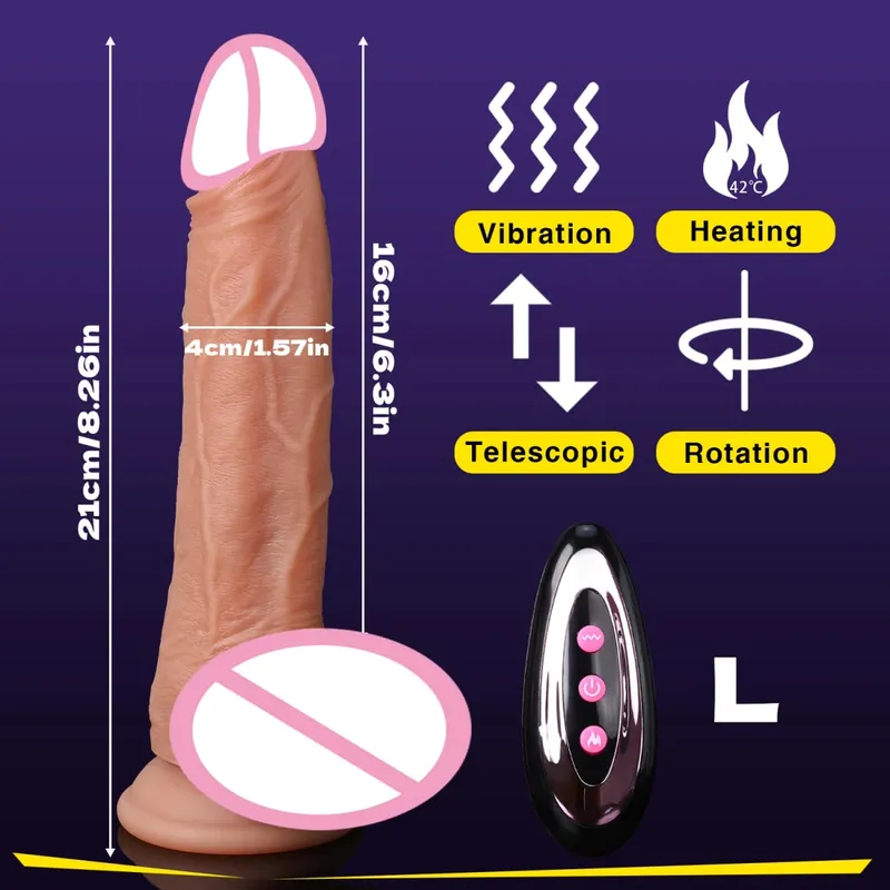 Realistic Dildo Vibrator Thrust Penis Tongue Licking Clitoris Double Penetration Anal Sex Machine Quick Orgasm For Women Sex Toy