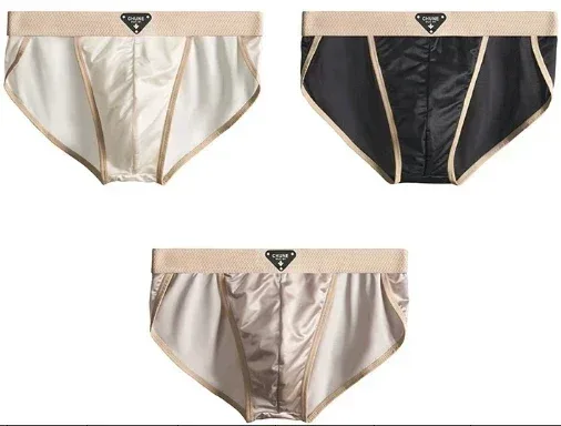 1/3 STK Herrbyxor Ice Silk Satinliknande underbyxor Herrkalsonger Sommar andas snabbtorkande trosor Sexiga U-påse underkläder — image 26