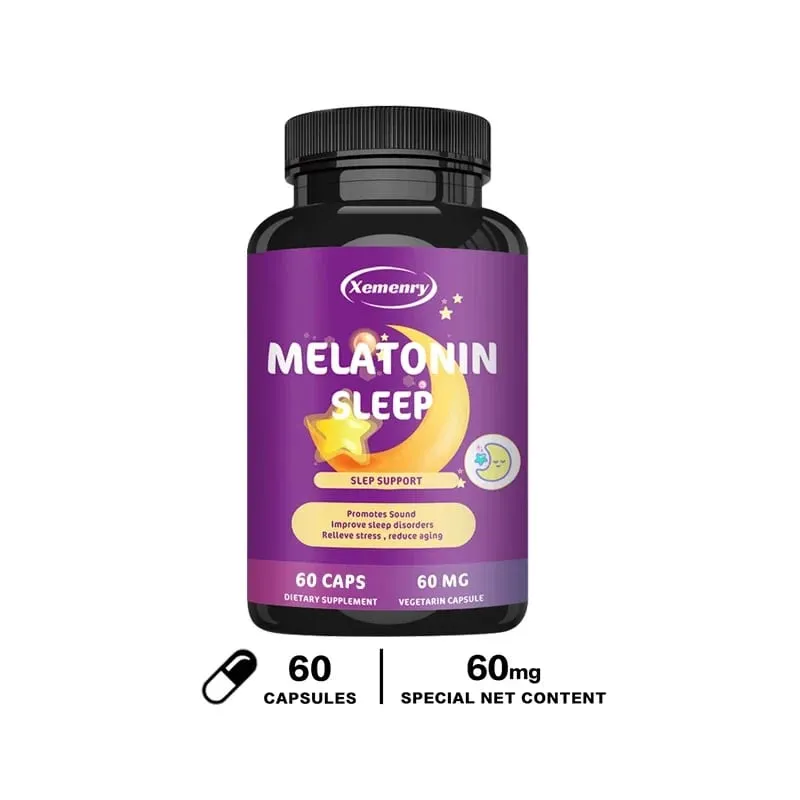 Melatonin Capsules - A Sleep Aid Help You Fall Asleep Faster Promote Sleep Health and Improve Sleep Quality — image 9