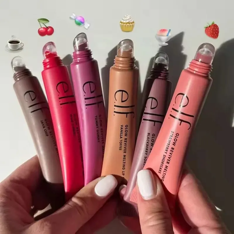 ELF Fashion Makeup Cosmetics Liquid Foundation Concealer וליפ גלוס מבהיר עם אורות מהבהבים Lip Oil Glossy Finish — image 6