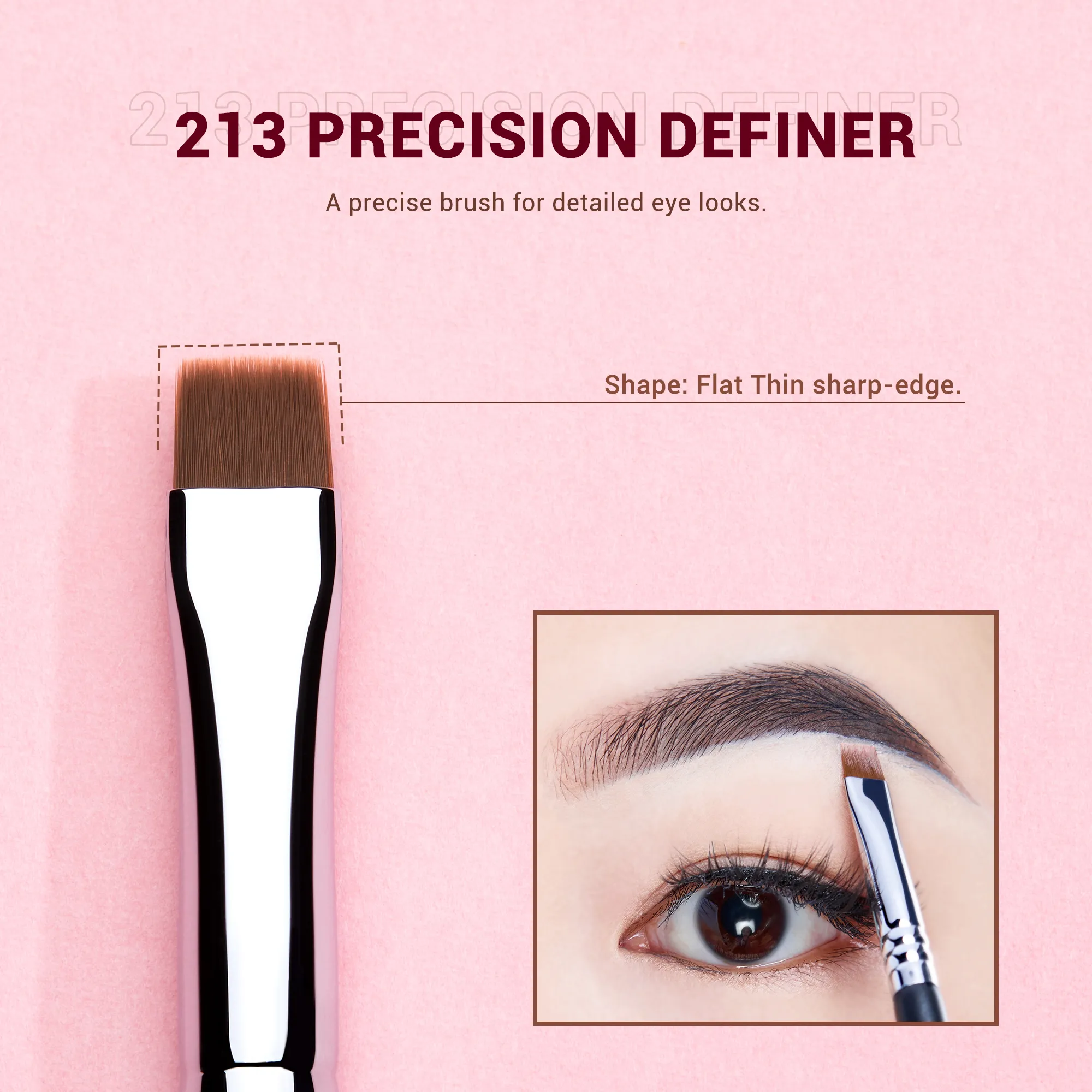 Jessup Eyebrow brushes set 3pcs Pro eyebrow brush synthetic brow sculpt/slim flat angled brows brush/precision definer T326