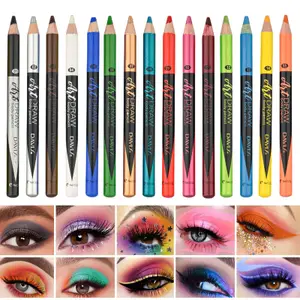 15 Color Eyeliner Lip Liner Pen Black Bl