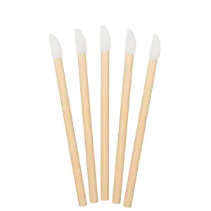 Pincel labial de bambu descartável, 50 unidades/pacote, micro pincéis, ferramenta aplicadora para extensão de cílios, ferramentas de maquiagem feminina