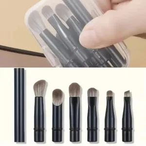 6 Adet Mini Seyahat Makyaj Fırça Seti Kutusu ile Taşınabilir Kozmetik Pudra Fondöten Allık Karıştırma Kapatıcı Makyaj Fırça Seti