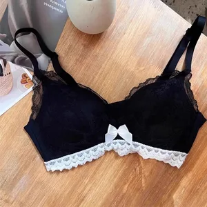 Drahtloses Shaping-Dessous-Set für Damen im französischen Stil – Anti-Sagging-Push-Up-Spitzen-BH und Höschen. Bequem, ideal für den täglichen Gebrauch.