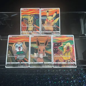 DIY japanische Version Selbstgemachte Karte Sm-P Promo Psyduck Eevee Mimikyu Rowlet Munch Eine retrospektive Sammelkarte für Sammlerstücke