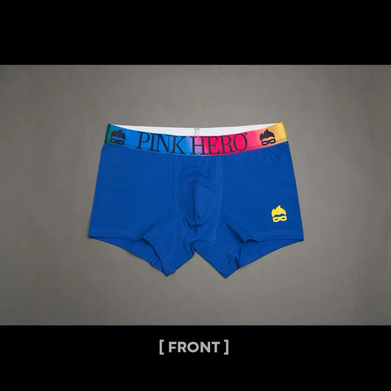 Roupa íntima, cuecas boxer confortáveis ​​e macias, tamanho padrão da versão europeia e dos EUA, cintura divertida e inovadora do arco-íris