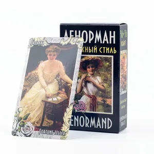 72 peces ЛЕНОРМАН ВИНТАЖНЫЙ СТИЛЬ LENORMAND ORACLE Russian Visions Tarot Divination Fate Deck Targeta de joc de taula per a una festa familiar