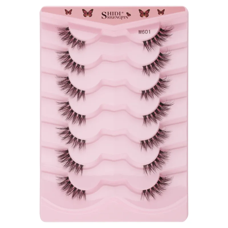 ครึ่งขนตาธรรมชาติFluffyขนตาปลอมCat Eye Lash 3D Faux Mink Lashes Soft Winged Eyelash Extensionแต่งหน้าเครื่องมือ