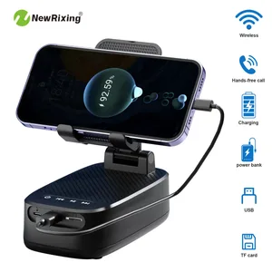 무선 전화 홀더 휴대용 스피커 스피커 전화 홀더 비상 전원 은행 1800mAh 배터리 USB 충전 핸즈프리