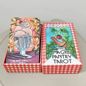 The Magic Pantry Tarot Deck Dobbelt-præget karton Akvarel-tarotkort med madtema til hjemmekokke og foodies 12*7 cm