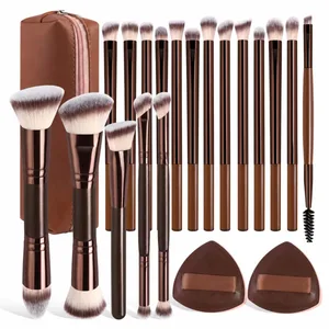 Travel Makeup Brush Set with Case 20Pcs Makeup Set Multi-functional Essential 18Pcs Makeup brushes Foundation Powder Blush