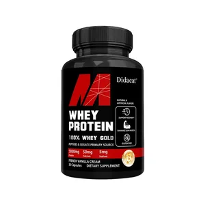 Heraproteiinikapselit - Sisältää 5000 mg proteiinia - tukee palautumista tasapainossa lihasten terveydelle Gluteeniton EI-GMO