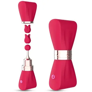 Brinquedo adulto feminino massageador clitoral g-ponto estimulador de mamilo mini bala vibrador de alta frequência 3 cabeças de massagem de silicone