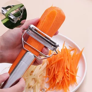 1 paket skalare i rostfritt stål Kök multifunktionell grönsaksskärare Frukt- och grönsaksverktyg Potatis Morot Melon rivjärn