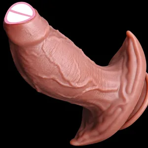 Pell realista de carn suau gruixut gran consolador doble silicona penis petit dona home joguina sexual anal ventosa masturbadors polla