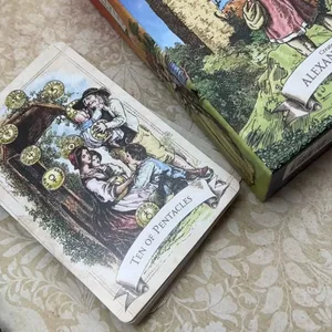 Old Style Tarot Deck Dobbeltsidet præget 79 stk Vintage Illustrationer fremhæver klar symbolik pakket i stiv æske 12*7 cm