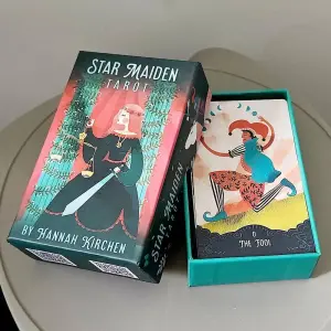 Star Maiden Tarot Deck 78-Card Deck Estetic Celestial Divine Tarot-kort i todelt stiv æske dobbeltpræget 12*7 cm