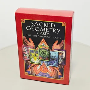 Hellige geometrikort til The Visionary Path 10,4*7,3 cm - 64 stk. Oracle-kort, der integrerer matematikvidenskab og spiritualitet