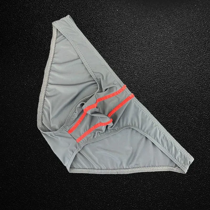 Slips en soie glacée pour hommes, sous-vêtements Ultra fins, Sexy, poche bombée en U, culotte élastique confortable, séchage rapide