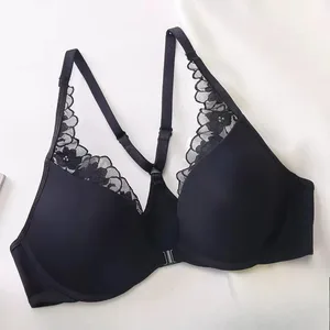 Fără cusături cu cataramă în față sutien cu șalter moale cu sârmă subțire de vară push up bust mic minimizator piept mare lenjerie sexy spate set 32-38
