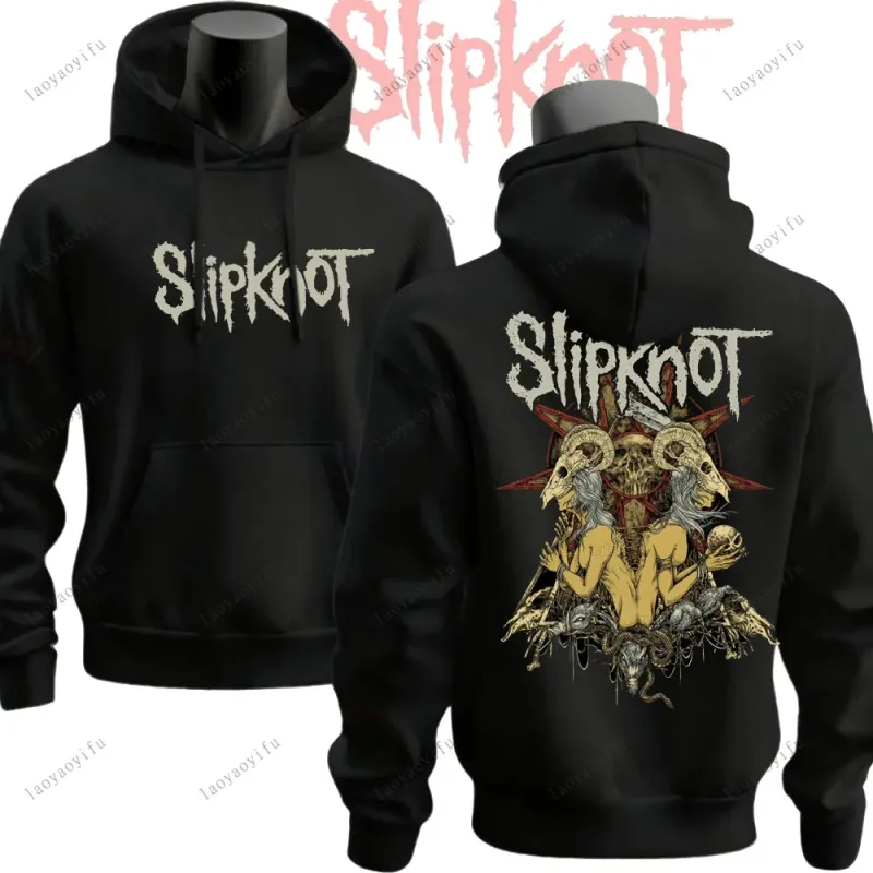 Novo estilo masculino s-slipknots música logotipo metal rock band feminino moletom com capuz novidade tendência roupas com capuz pullovers de inverno
