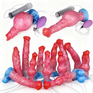 Silicone inflável ejaculação nó vibrador circunferência ajustável esguichando fantasia cavalo pênis adulto brinquedos sexuais dilatador anal