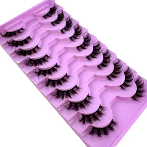 ครึ่งขนตา 10 คู่ครึ่งขนตานุ่มธรรมชาติ Cat Eye Lashes เครื่องมือแต่งหน้า Fake Eyelashes Extension Fluffy Faux Cils