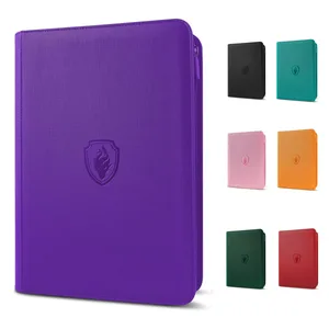 9 Pocket Zipper Card Binder 360 Trading Card Holder Book Premium PU Cover Zip Binder for Cards Durable Side Loading Card