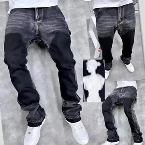 European Street Vibe Pants Menn Nisje Design SensibilitySlims Smooths Sihouette Jeans Vår Høst Cargobukser med rette ben