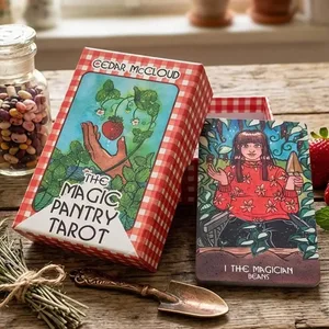 The Magic Pantry Tarot Deck Mad-tema akvarel Tarot-kort til hjemmekokke og foodies Dobbelt-præget karton 12*7 cm