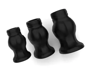 Soft Silicone Hollow Anal Plug Tunnel Butt Plug Daily Wear Flared Base Enema Dilator Anal Trainer Sex Toy for Men Women S/M/L