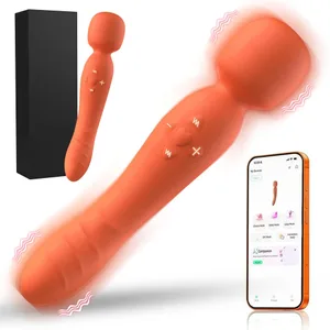 Aplicație inteligentă Telecomanda fără fir AV Baghetă magică Vibrator Puternic G Spot Stimulator Clitoris Jucărie sexuală Femei USB Reîncărcabil Impermeabil Adult