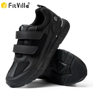 Sabates diabètics FitVille per a homes d'amplada extra ampla amb tancament ajustable Sabates per caminar Sabatilles antilliscants per alleujar el dolor dels peus inflats