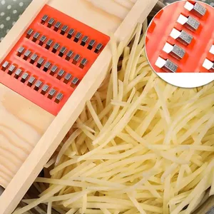 Trä multifunktionell grönsaksskärare Morot Handhållen mat rivjärn Skalare Ostskivare Köksredskap Gurka Potatisskärare